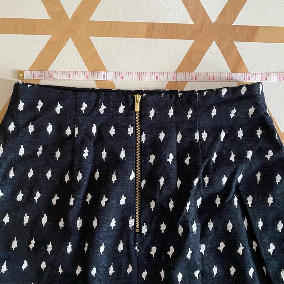 H&M High Waisted Navy Jacquard Mini Skirt - Size 8 - Picture 5 of 6